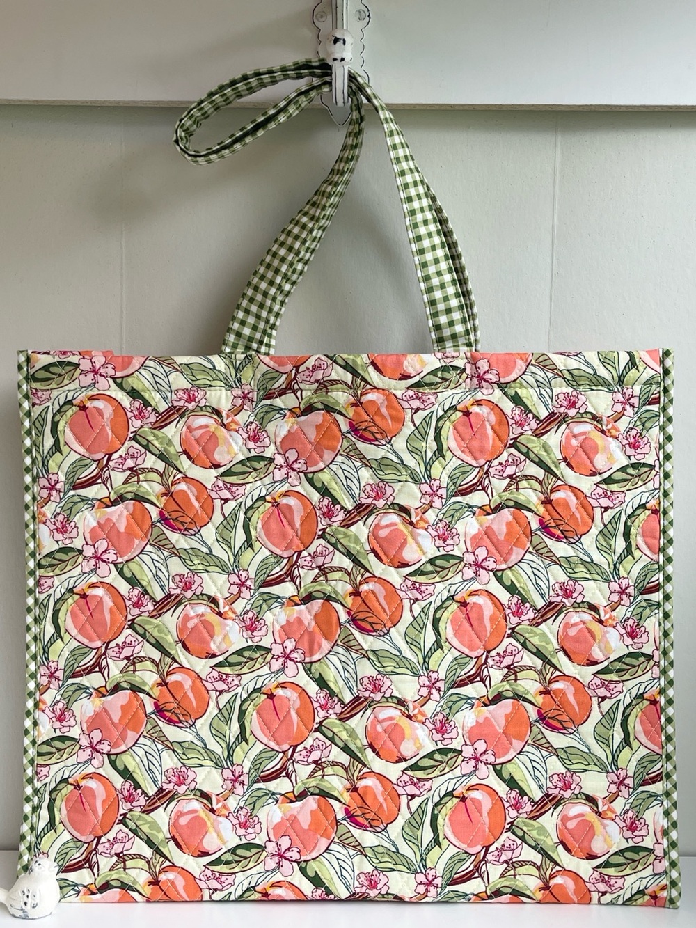 Bath & Body Works Vera Bradley 2006 Limited Edition Cotton Tote Bag Peach Garden - Picture 3 of 9